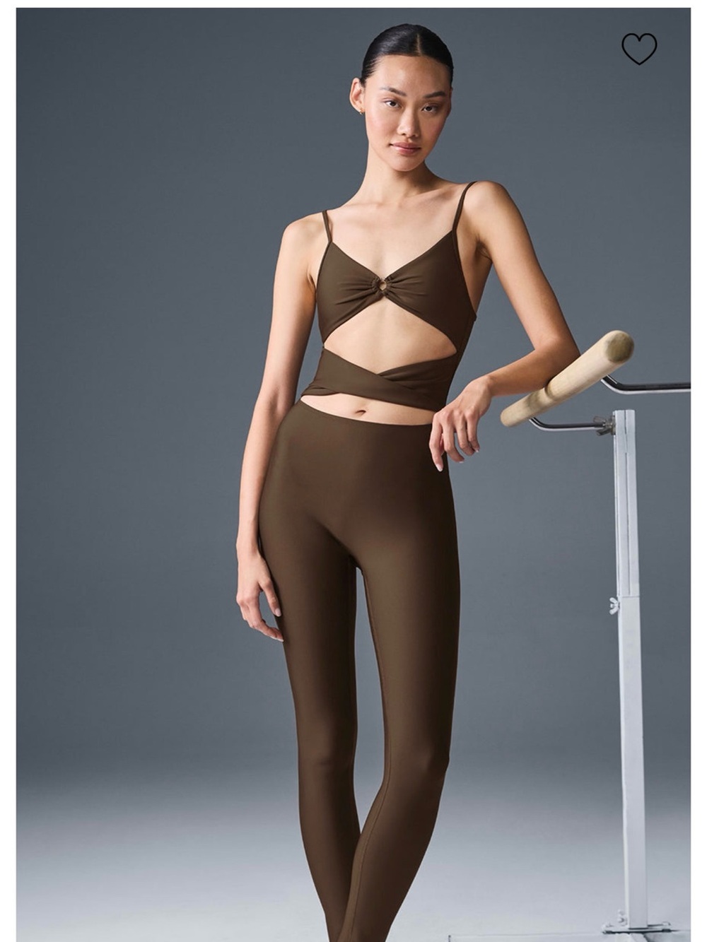 ALO Yoga Brown Twist-Front Cutout Jumpsuit